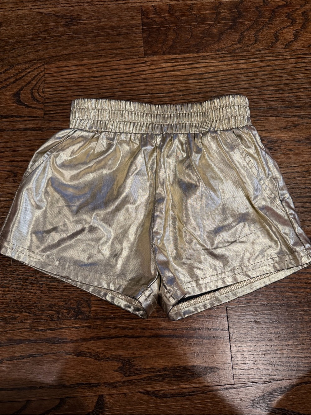 Gold metallic shorts!